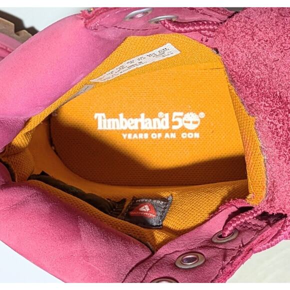 NEW Timberland 50th ANNIVERSARY EDITION Girls Size 3 Dark Pink Boots - Picture 7 of 10